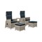 Alaterre Furniture Wicker 2 Outdoor Recliners, Ottomans, Round Glass Top Accent Table AWWE0102EE - alternate 6
